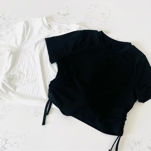 Shein black & white crop tops size 150